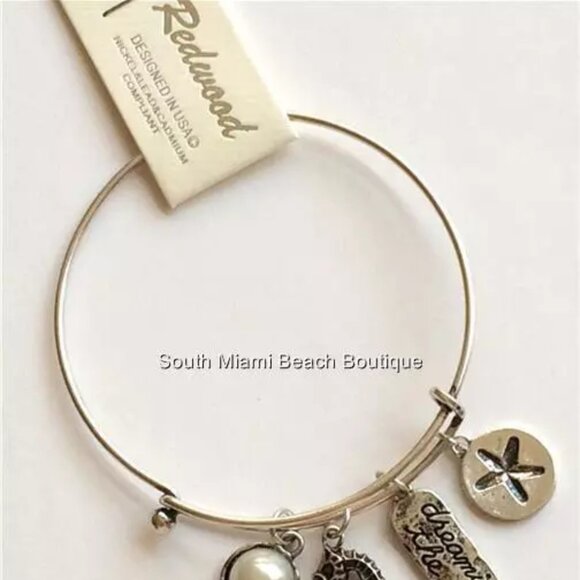 Seahorse Charm Bracelet Silver DREAMING OF SEA Life Pearl Nautical Plated 8" - Picture 4 of 14